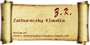 Zathureczky Klaudia névjegykártya