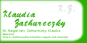 klaudia zathureczky business card